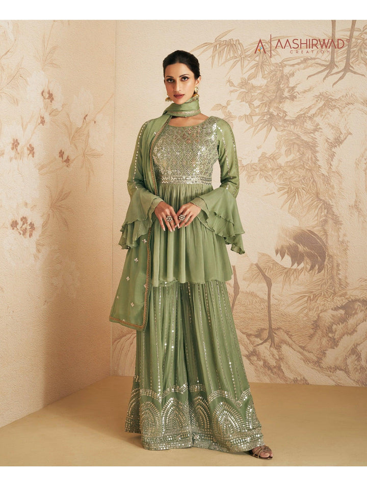 Mehendi Function Wear Palazzo Suit - Fashion Nation