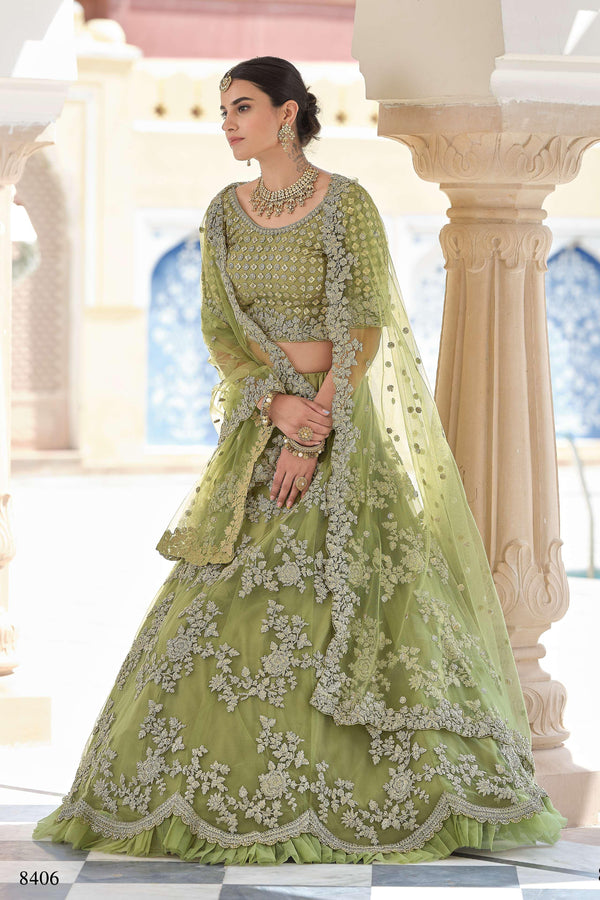 Mehendi Wear Designer Lehenga Choli - Fashion Nation