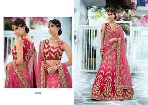 Rajasthani VAS1203 Heritage Pink Magenta Silk Net Lehenga Choli - Fashion Nation