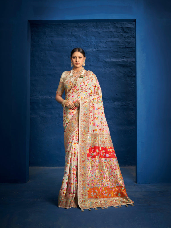 Engagement Wear Kashmiri Weaving Saree - Fashion Nation