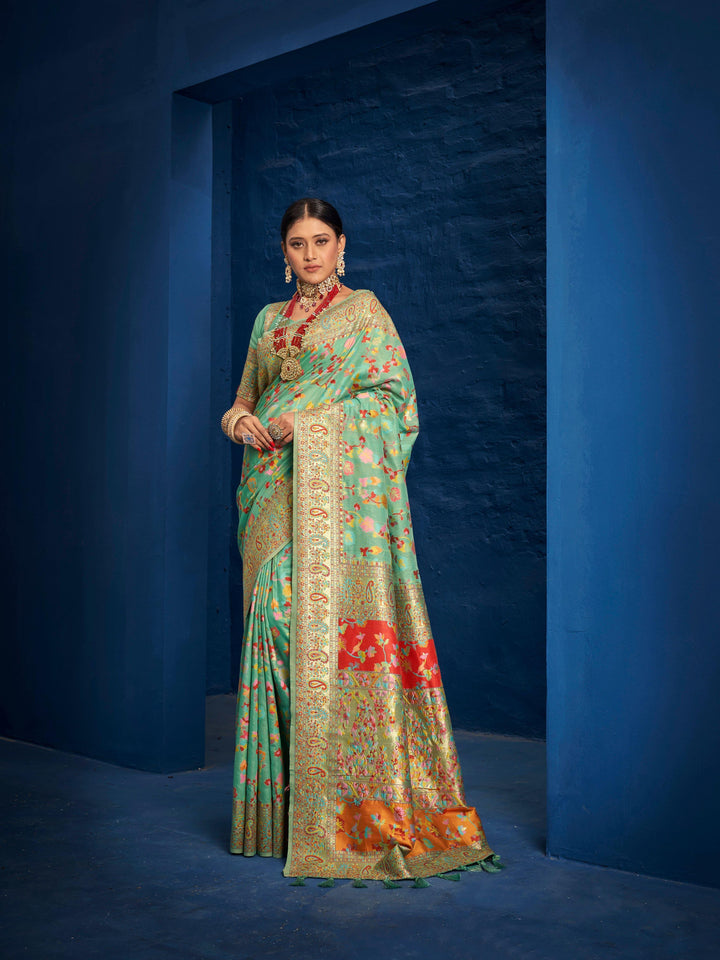 Sangeet Wear Traditional Kashmiri Saree - Fashion Nation