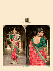 Mehendi Occasion Silk Bandhej Patola Saree