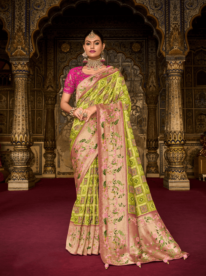 Haldi Wear Silk Bandhej Patola Saree - Fashion Nation