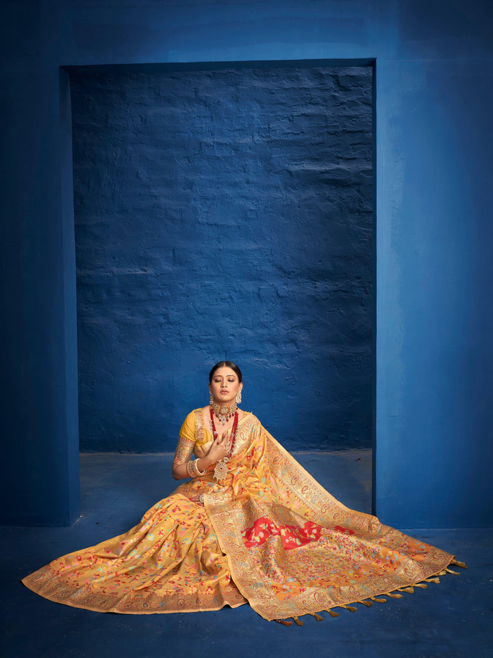 Haldi Wear Kashmiri Woven Saree - Fashion Nation