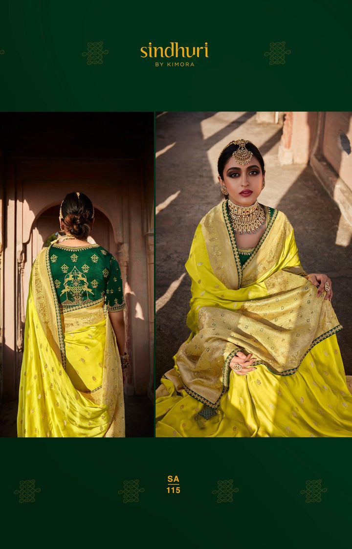 Mehendi Special Designer Silk Saree - Fashion Nation