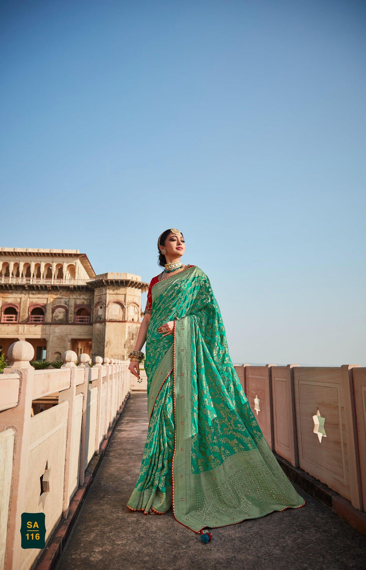 Engagement Wear Designer Silk Saree - Fashion Nation