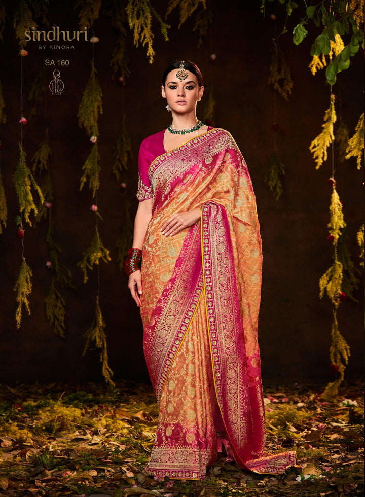 Reception Wear Indian Silk Saree - Fashion Nation