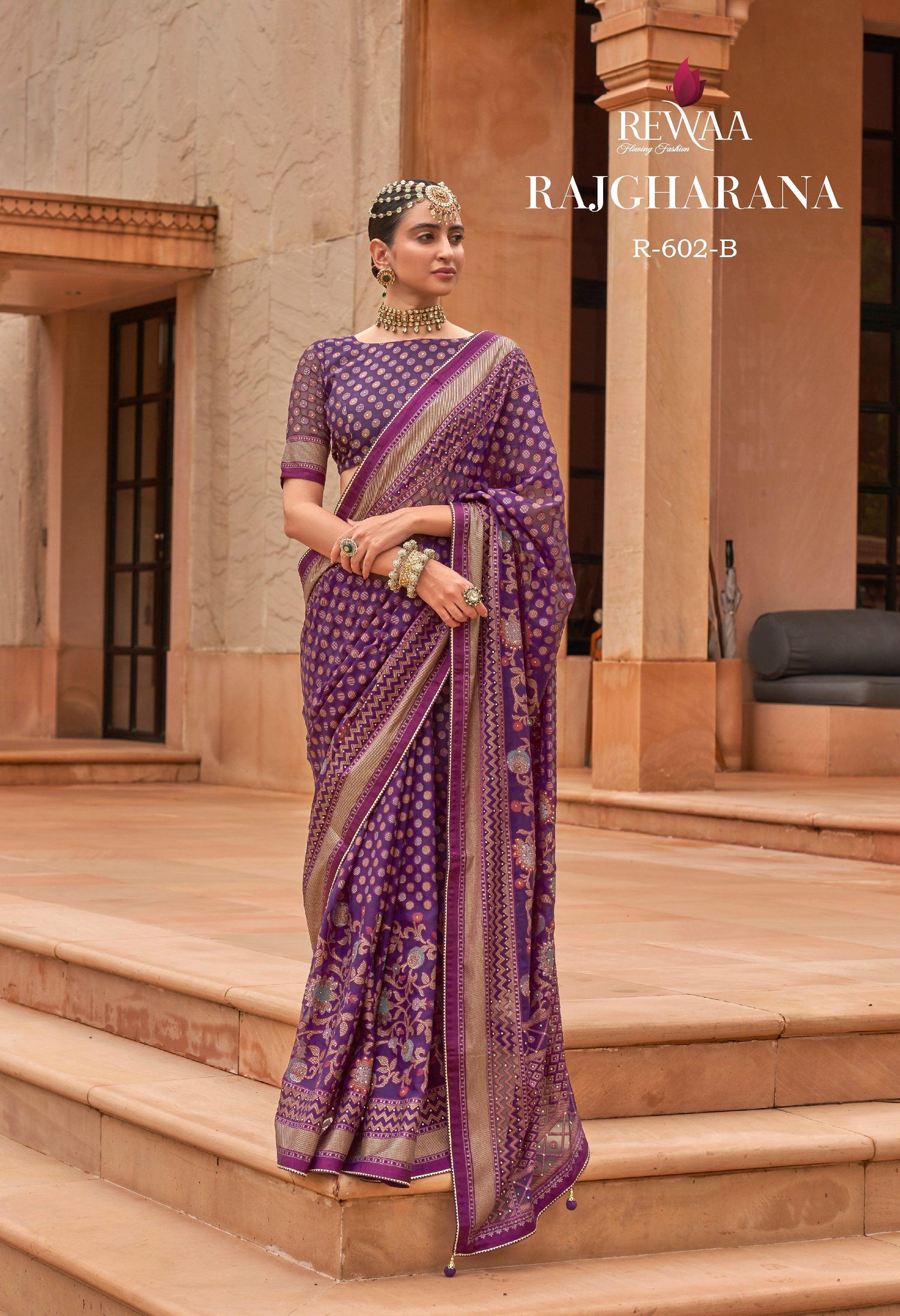 Simple and Glamorous Party Wear Saree - Evilato
