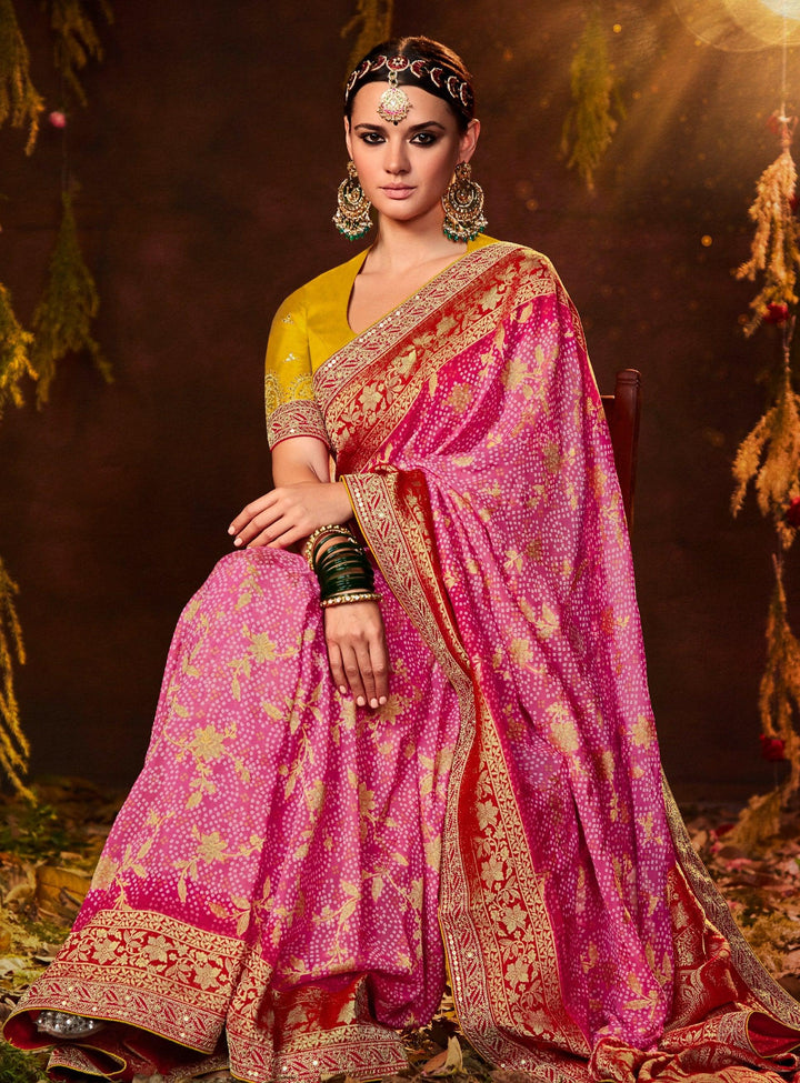 Sangeet Special Rajasthani Silk Saree - Fashion Nation