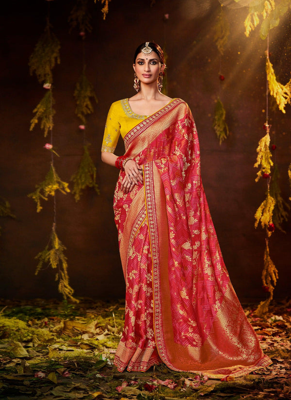 Marriage Functions Wear Bandhani Saree - Fashion Nation